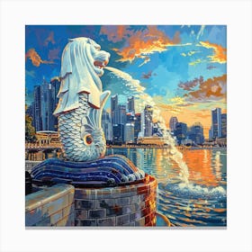 Singapore Merlion Canvas Print