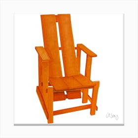 Orange Wood Chair 2 Canvas Print