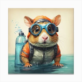 Scuba Diving Hamster Canvas Print