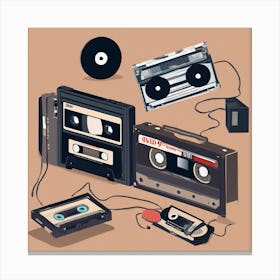 Retro Cassette Tapes 1 Canvas Print