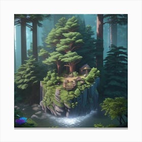 Small Island In The Forest Canvas Print