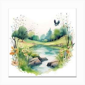 Watercolor Landscape 1 Canvas Print