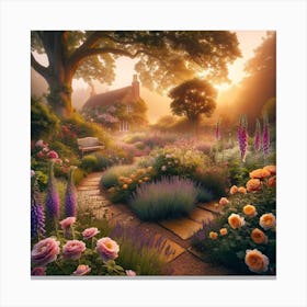 Garden At Sunset Canvas Print
