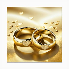 Gold Wedding Rings Canvas Print