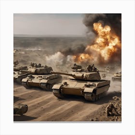 Tanks During War Canvas Print