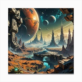 Space moonscape Canvas Print