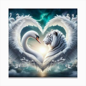 Swan And Tiger Canvas Print