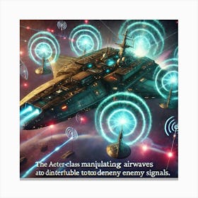 Aether Class Command Ship Disrupting Enemy Signals Canvas Print