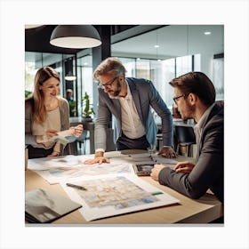 Group Of Business People In Office Canvas Print