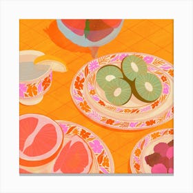 Tutti Frutti Square Canvas Print