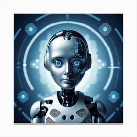 Robot With Blue Eyes 1 Canvas Print