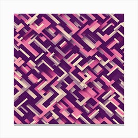 A Pattern Featuring Abstract Geometric Shapes With Edges Rustic Purple And Pink, Flat Art, 105 Canvas Print