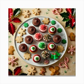 Leonardo Phoenix 09 A Festive Holiday Dessert Spread Featuring 3 Canvas Print