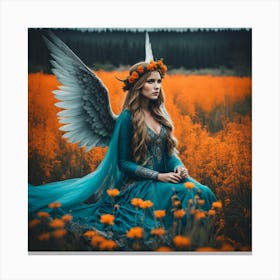 Angel In A Field Canvas Print