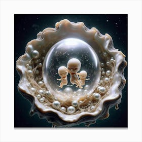 'Babies In Shell' Canvas Print