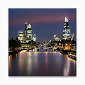 London Skyline At Night Canvas Print