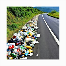 Garbage On The Road 13 Canvas Print