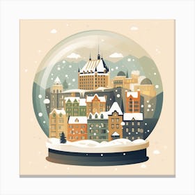 Quebec City Canada 1 Snowglobe Canvas Print