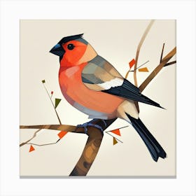 Cubism Art, Bullfinch bird Canvas Print