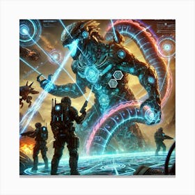 A Sci Fi Depiction Of Serpent Wranglers Interfacing With Serpentis Canvas Print