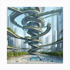 Futuristic Cityscape 73 Canvas Print