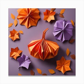 Origami Pumpkins 1 Canvas Print