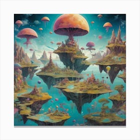 'The Island Of Mushrooms' art print Canvas Print