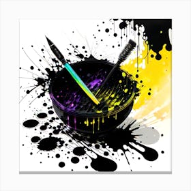 Splatter Brush Canvas Print