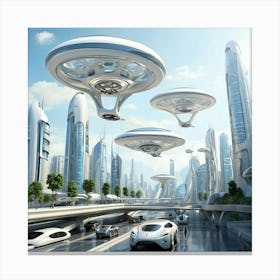 Futuristic Cityscape 1 Canvas Print