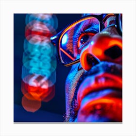 Portrait Of A Man With Glasses 4 Canvas Print