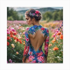 Flower Body Painting Canvas Print