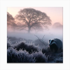 Badger In The Mist Canvas Print