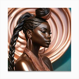 Ebony Woman With Braids 1 Canvas Print