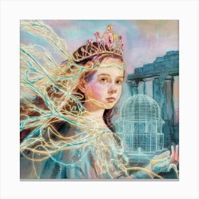 A Watercolor Painting Of A Girl With Glowing Vibra 8nnxkt Hrrg5vbxd2ztk9w Zcbxuaqatquysssucfhbha Canvas Print