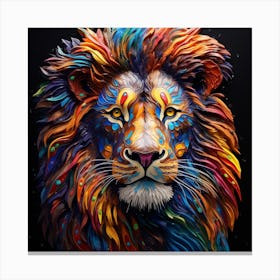Colorful Lion 3 Canvas Print