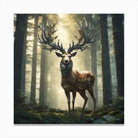 Deer In The Forest 51 Canvas Print