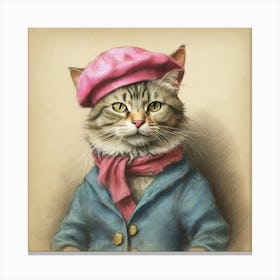 Cat In A Hat 20 Canvas Print