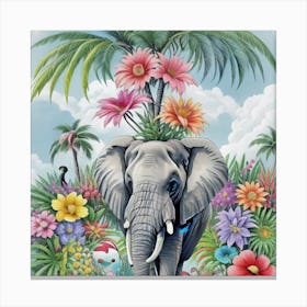 Elephant lucky charm Canvas Print