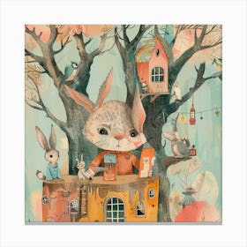 Rabbits In The House Canvas Print