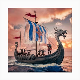 A Magnificent 3 4 Angle View Of A Viking Ship Grac Nsxjv1a Thgh Sa Z2 Vaq Kj25gs Qqaolcws7hbv Xq Canvas Print