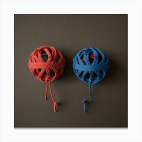 Two Red And Blue Balls Canvas Print