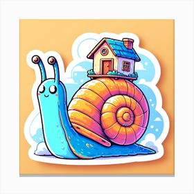 Snail With A House Canvas Print