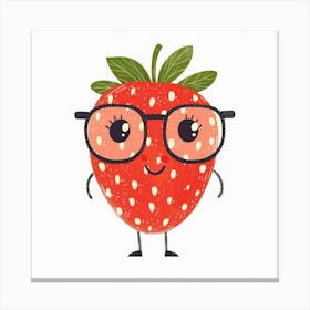 Strawberry With Glasses 1 Canvas Print