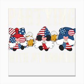 Limited Edition Partying With My Gnomies Gnomies 4th Of July Canvas Print