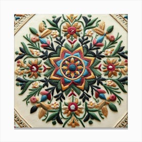 Embroidery Piece With Traditional Pakistani Motifs (3) Canvas Print