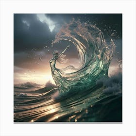 Mermaid In The Ocean Canvas Print