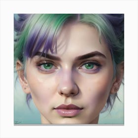 Girl With Green Hair Canvas Print