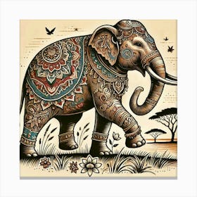 Tattoo Elephant 2 Canvas Print