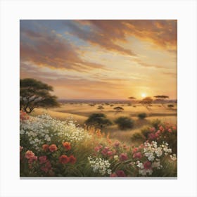 Sunset In The Savannah Canvas Print