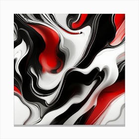 Abstract Red Black And White Painting Canvas Print